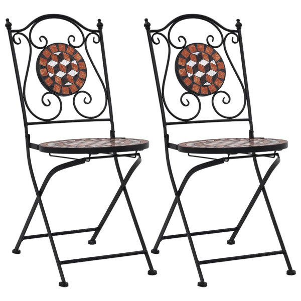 Fleur De Lis Living Folding Bistro Chairs Mosaic Bistro Outdoor Patio